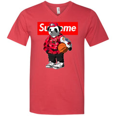 Supreme Bear Basketball T-shirt Men V-Neck T-Shirt Men V-Neck T-Shirt - parenttees