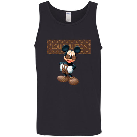 Best Louis Vuitton Mickey Mouse Shirt Men Cotton Tank Black / X-Small Men Cotton Tank - parenttees