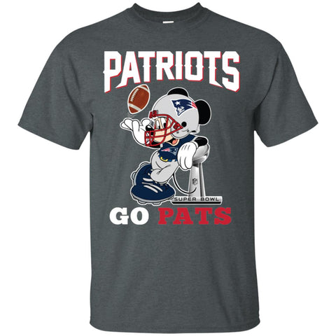 Go Pats - New England Patriots Super Bowl 2019 Mickey Mouse Football Nfl Men Cotton T-Shirt Black / S Men Cotton T-Shirt - parenttees