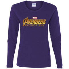 Marvel Avengers Infinity War Golden Logo Women Long Sleeve Shirt Women Long Sleeve Shirt - parenttees