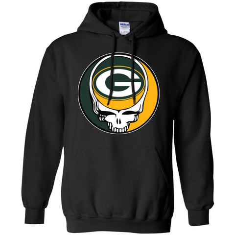 Green Bay Packer Grateful Dead Steal Your Face Football Nfl Shirts Pullover Hoodie Sweatshirt Black / S Pullover Hoodie Sweatshirt - parenttees