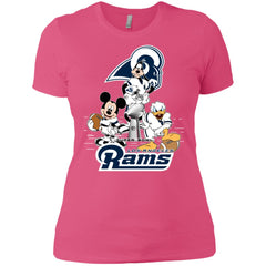 Nfl – Los Angeles Rams Donald Duck Goofy Mickey Mouse Super Bowl 2019 Football Women Cotton T-Shirt Women Cotton T-Shirt - parenttees