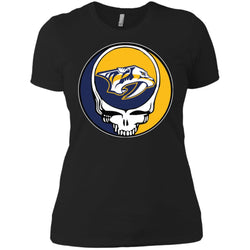 Nashville Predators Grateful Dead Steal Your Face Hockey Nhl Shirts Women Cotton T-Shirt