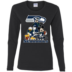 Mickey Mouse Seattle Seahawks American Football Nfl Sports Shirt Women Long Sleeve Shirt