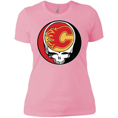 Calgary Flames Grateful Dead Steal Your Face Hockey Nhl Shirts Women Cotton T-Shirt Women Cotton T-Shirt - parenttees