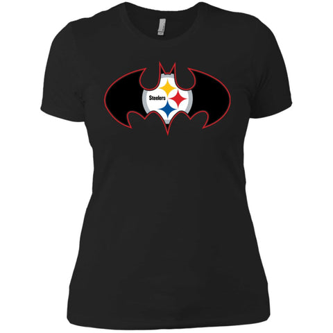 We Are The Pittsburgh Steelers Batman Nfl Mashup Women Cotton T-Shirt Black / X-Small Women Cotton T-Shirt - parenttees