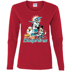 Mickey Mouse Miami Dolphins American Football Nfl Sports Shirt Women Long Sleeve Shirt Women Long Sleeve Shirt - parenttees