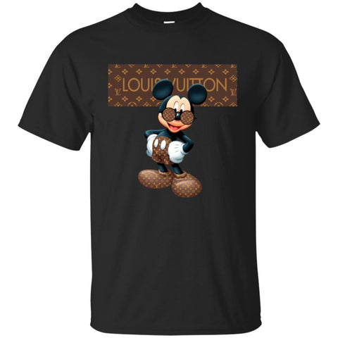 Best Louis Vuitton Mickey Mouse Shirt Men Cotton T-Shirt Black / S Men Cotton T-Shirt - parenttees