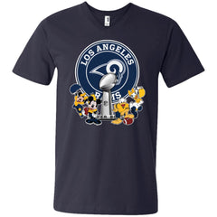 Los Angeles Rams Super Bowl 2019 Mickey Minnie Mouse Donald Daisy Duck Football Nfl Men V-Neck T-Shirt Men V-Neck T-Shirt - parenttees