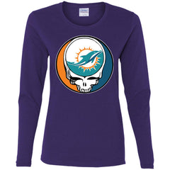 Miami Dolphins Grateful Dead Steal Your Face Football Nfl Shirts Women Long Sleeve Shirt Women Long Sleeve Shirt - parenttees