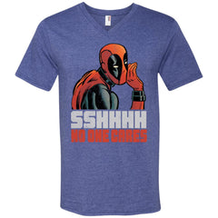 Marvel Deadpool Shhh No One Cares Whisper Men V-Neck T-Shirt Men V-Neck T-Shirt - parenttees
