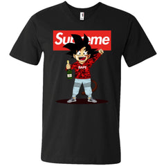 Supreme Songoku T-shirt Men V-Neck T-Shirt Men V-Neck T-Shirt - parenttees