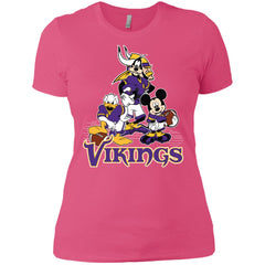 Mickey Mouse Minnesota Vikings American Football Nfl Sports Shirt Women Cotton T-Shirt Women Cotton T-Shirt - parenttees