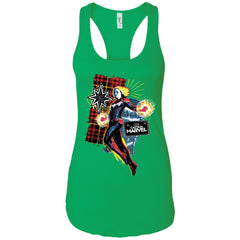 Captain Marvel Plaid Jean Patched Portrait Women Tank Top Women Tank Top - parenttees