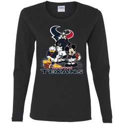 Mickey Mouse Houston Texans American Football Nfl Sports Shirt Women Long Sleeve Shirt