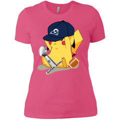 Nfl – Los Angeles Rams Pikachu Super Bowl 2019 Football Women Cotton T-Shirt Women Cotton T-Shirt - parenttees