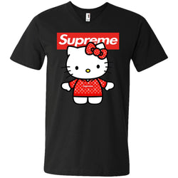 Supreme Hello Kitty Loves T-shirt Men V-Neck T-Shirt