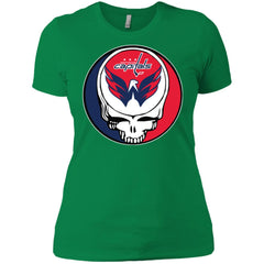 Washington Capitals Grateful Dead Steal Your Face Hockey Nhl Shirts Women Cotton T-Shirt Women Cotton T-Shirt - parenttees