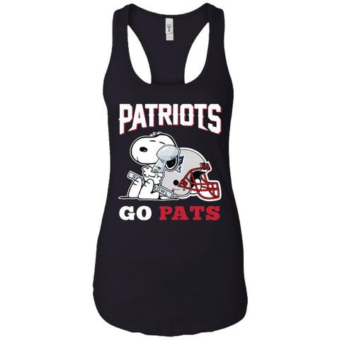 Go Pats - New England Patriots Super Bowl 2019 Snoopy Football Nfl Women Tank Top Black / X-Small Women Tank Top - parenttees