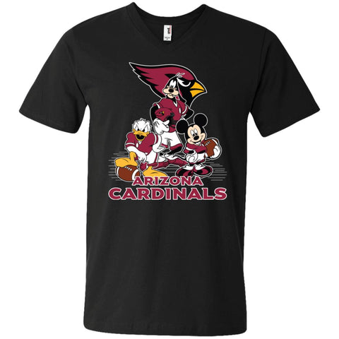 Mickey Mouse Arizona Cardinals American Football Nfl Sports Shirt Men V-Neck T-Shirt Black / S Men V-Neck T-Shirt - parenttees