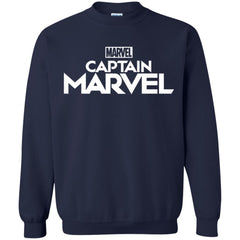 Marvel Captain Marvel Movie Logo White Crewneck Pullover Sweatshirt Crewneck Pullover Sweatshirt - parenttees