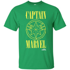 Captain Marvel Yellow Paint Drip Logo Men Cotton T-Shirt Men Cotton T-Shirt - parenttees