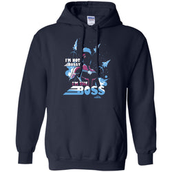 Captain Marvel I'm The Boss Space Blue Red Pullover Hoodie Sweatshirt