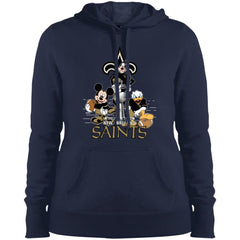 Nfl – New Orleans Saints Donald Duck Goofy Mickey Mouse Super Bowl 2019 Football Women Hooded Sweatshirt Women Hooded Sweatshirt - parenttees