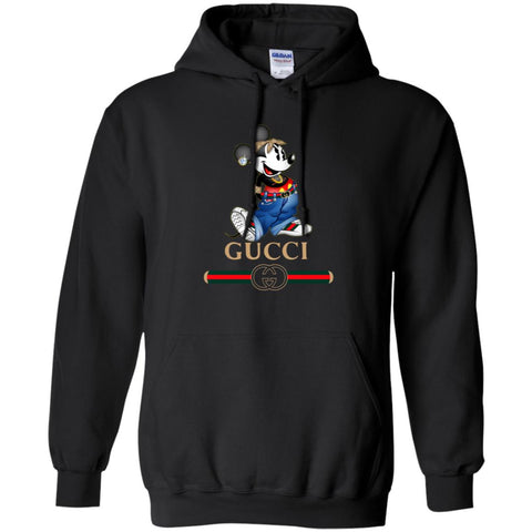 Gucci T-shirt Mouse Mickey Cartoon T-shirt Pullover Hoodie Sweatshirt Black / S Pullover Hoodie Sweatshirt - parenttees