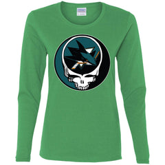 San Jose Sharks Grateful Dead Steal Your Face Hockey Nhl Shirts Women Long Sleeve Shirt Women Long Sleeve Shirt - parenttees