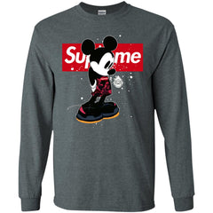 Supreme Mickey Babe Cute Love T-shirt Men Long Sleeve Shirt Men Long Sleeve Shirt - parenttees