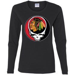 Chicago Blackhawks Grateful Dead Steal Your Face Hockey Nhl Shirts Women Long Sleeve Shirt