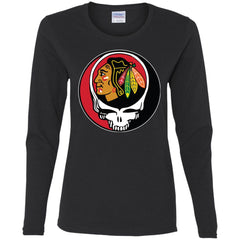 Chicago Blackhawks Grateful Dead Steal Your Face Hockey Nhl Shirts Women Long Sleeve Shirt Women Long Sleeve Shirt - parenttees