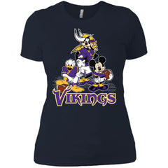 Mickey Mouse Minnesota Vikings American Football Nfl Sports Shirt Women Cotton T-Shirt Women Cotton T-Shirt - parenttees