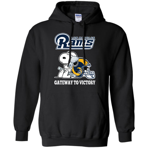 Los Angeles Rams Gateway To Victory Super Bowl 2019 Snoopy Football Nfl Pullover Hoodie Sweatshirt Black / S Pullover Hoodie Sweatshirt - parenttees