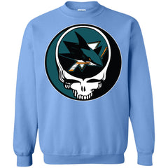 San Jose Sharks Grateful Dead Steal Your Face Hockey Nhl Shirts Crewneck Pullover Sweatshirt Crewneck Pullover Sweatshirt - parenttees