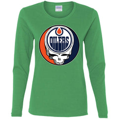 Edmonton Oilers Grateful Dead Steal Your Face Hockey Nhl Shirts Women Long Sleeve Shirt Women Long Sleeve Shirt - parenttees