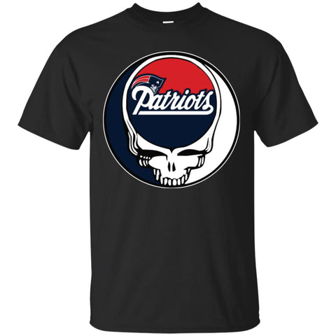 New England Patriots Grateful Dead Steal Your Face Football Nfl Shirts Men Cotton T-Shirt Black / S Men Cotton T-Shirt - parenttees