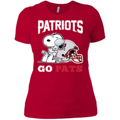 Go Pats - New England Patriots Super Bowl 2019 Snoopy Football Nfl Women Cotton T-Shirt Women Cotton T-Shirt - parenttees