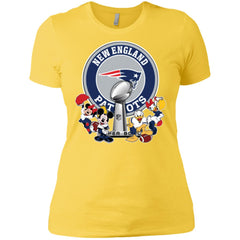 New England Patriots Super Bowl 2019 Mickey Minnie Mouse Donald Daisy Duck Football Nfl Women Cotton T-Shirt Women Cotton T-Shirt - parenttees