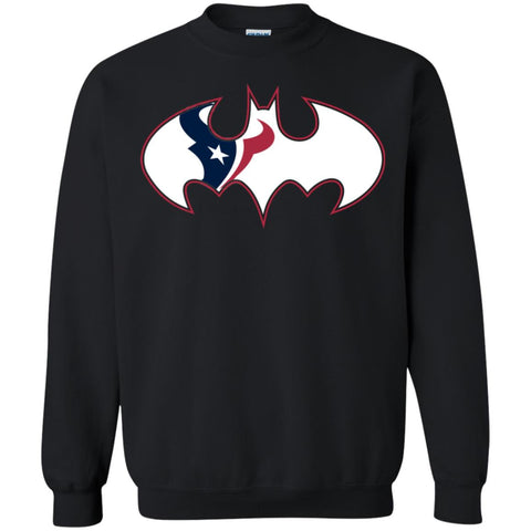 We Are The Houston Texans Batman Nfl Mashup Crewneck Pullover Sweatshirt Black / S Crewneck Pullover Sweatshirt - parenttees