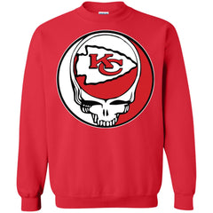 Kansas City Chiefs Grateful Dead Steal Your Face Football Nfl Shirts Crewneck Pullover Sweatshirt Crewneck Pullover Sweatshirt - parenttees