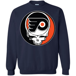 Philadelphia Flyers Grateful Dead Steal Your Face Hockey Nhl Shirts Crewneck Pullover Sweatshirt