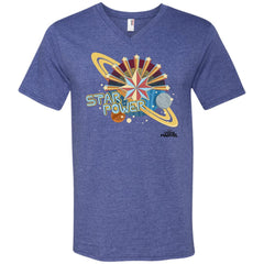 Captain Marvel Star Power Retro Style Men V-Neck T-Shirt Men V-Neck T-Shirt - parenttees