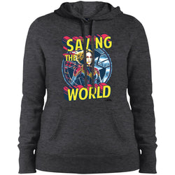 Captain Marvel Saving The World Portrait Women Hooded Sweatshirt