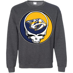 Nashville Predators Grateful Dead Steal Your Face Hockey Nhl Shirts Crewneck Pullover Sweatshirt Crewneck Pullover Sweatshirt - parenttees