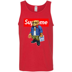 Supreme Bear Style Music T-shirt Men Cotton Tank Men Cotton Tank - parenttees