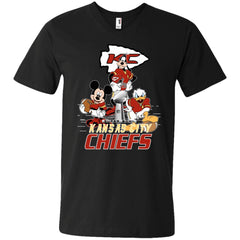 Nfl – Kansas City Chiefs Donald Duck Goofy Mickey Mouse Super Bowl 2019 Football Men V-Neck T-Shirt Men V-Neck T-Shirt - parenttees