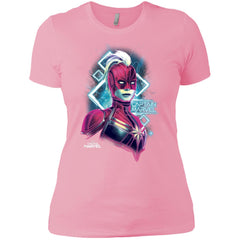 Marvel Captain Marvel Space Glow Neon Women Cotton T-Shirt Women Cotton T-Shirt - parenttees