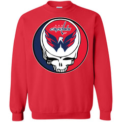 Washington Capitals Grateful Dead Steal Your Face Hockey Nhl Shirts Crewneck Pullover Sweatshirt Crewneck Pullover Sweatshirt - parenttees